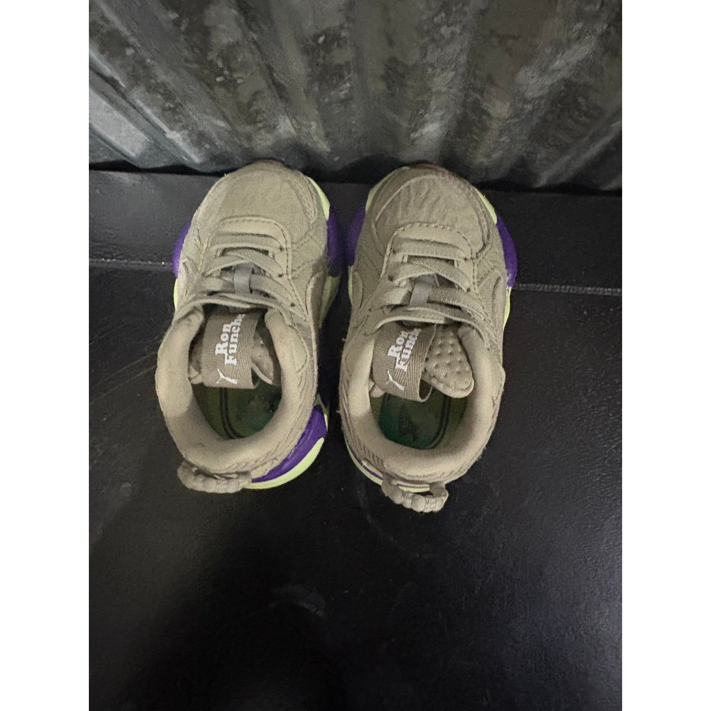 Puma RS-X Running Shoes Toddler Size 4 Green Purple Casual Sneakers - Picture 3 of 4